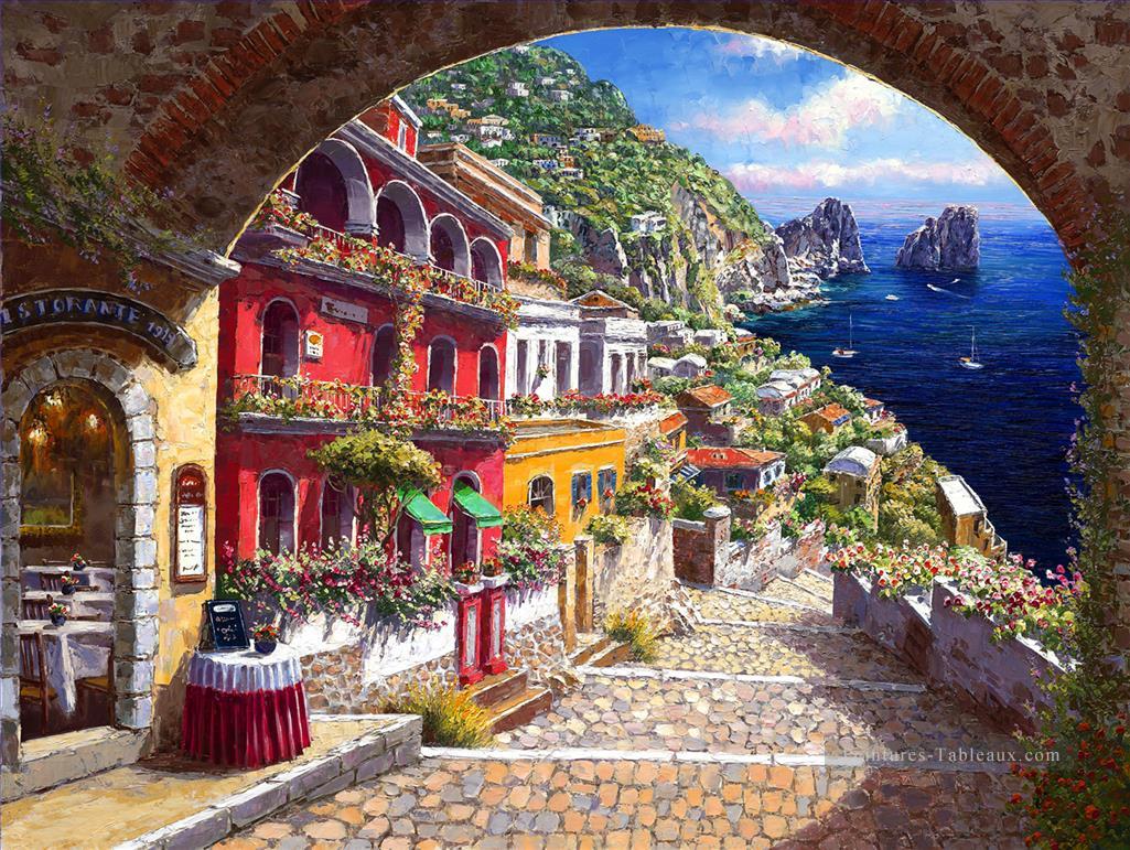 Archway à Capri 1 Mer Egée Méditerranée Peintures à l'huile